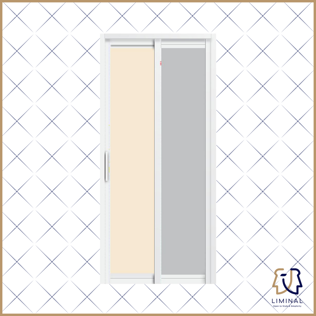 Slide & Swing Bathroom Doors (Light Grey Mixed Pastel)